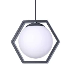 Cheap Lampa wisząca z kloszem w sześciokątnej ramce K-4785 | Kaja Żyrandole Nowoczesne