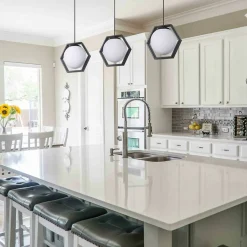 Cheap Lampa wisząca z kloszem w sześciokątnej ramce K-4785 | Kaja Żyrandole Nowoczesne