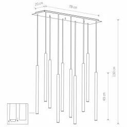 Store Lampa wisząca z kolorowymi tubami, nad wyspę 10705 LASER | Kaja Żyrandole Nowoczesne