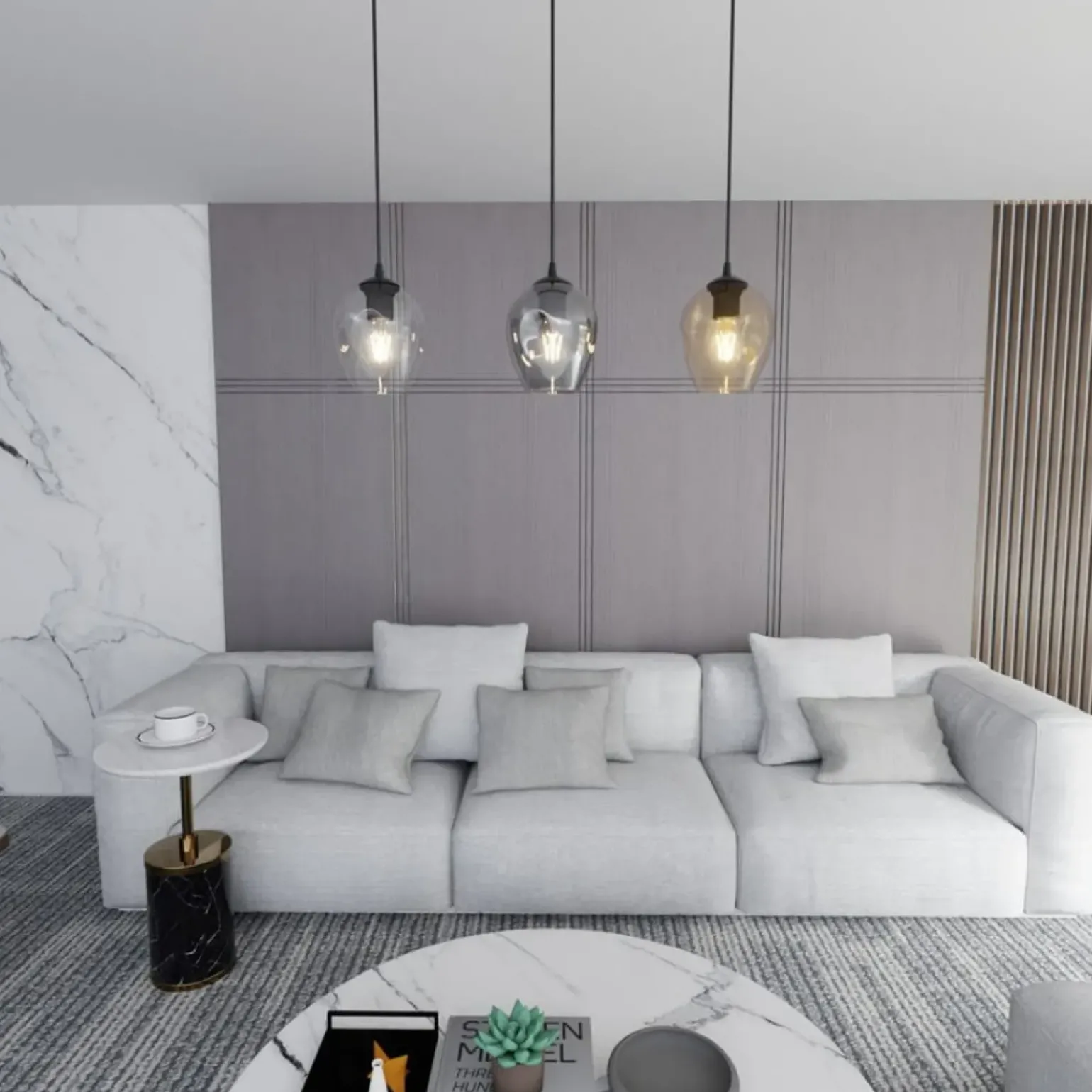 Best Sale Lampa wisząca z kolorowymi kloszami, nad stół 678/3 ISTAR | Kaja Żyrandole Nowoczesne