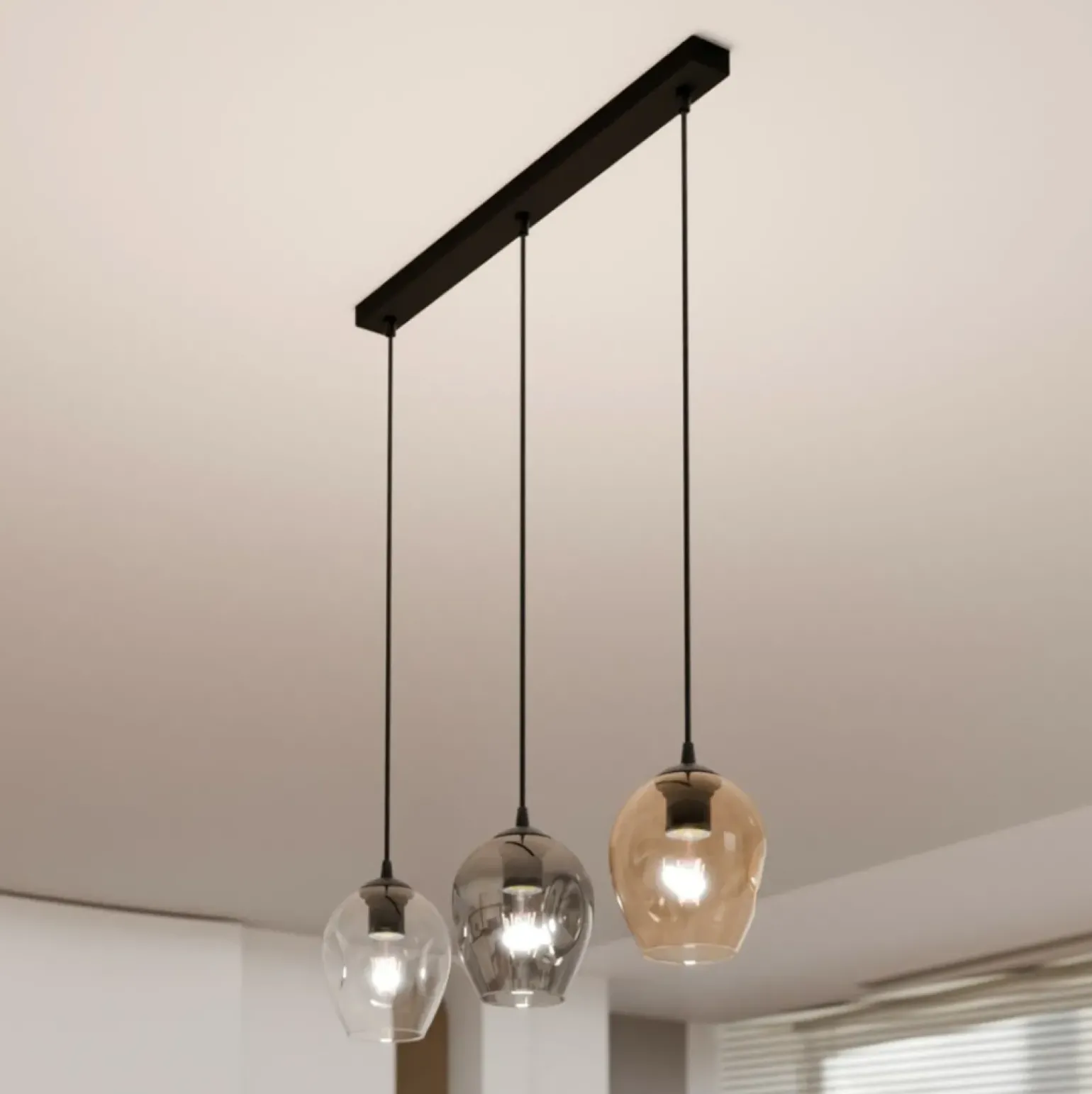 Best Sale Lampa wisząca z kolorowymi kloszami, nad stół 678/3 ISTAR | Kaja Żyrandole Nowoczesne