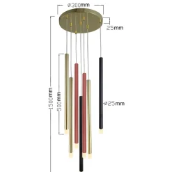 Discount Lampa wisząca z kolorowymi tubami LP-894/7P MIXED LUNGO | Kaja Żyrandole Nowoczesne