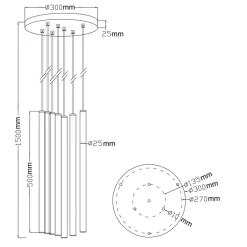 Discount Lampa wisząca z kolorowymi tubami LP-894/7P MIXED LUNGO | Kaja Żyrandole Nowoczesne