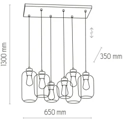 Best Sale Lampa wisząca z kolorowymi kloszami TK 3328 MARCO | Kaja Oświetlenie Żyrandole Nowoczesne