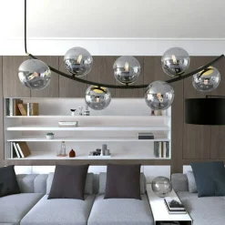 Best Lampa wisząca z lustrzanymi kloszami, do jadalni 1297/7 z serii RITZ Żyrandole Nowoczesne