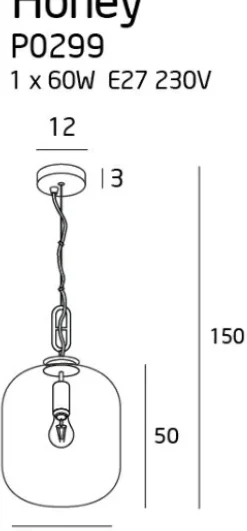 Best Lampa wisząca z miodowym kloszem Ø30cm MX P0299 HONEY | Kaja Żyrandole Nowoczesne