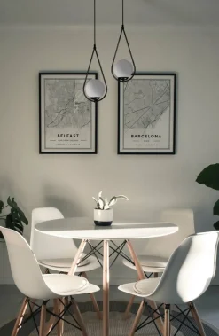 Store Lampa wisząca z mlecznymi kloszami K-4771 NEVE BLACK | Kaja Żyrandole Nowoczesne