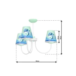 Sklep Kaja Lampa wisząca z niebieskimi abażurami MLP6811 z serii DELFINKA FINKA | Kaja Oświ