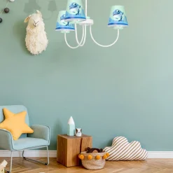 Sklep Kaja Lampa wisząca z niebieskimi abażurami MLP6811 z serii DELFINKA FINKA | Kaja Oświ