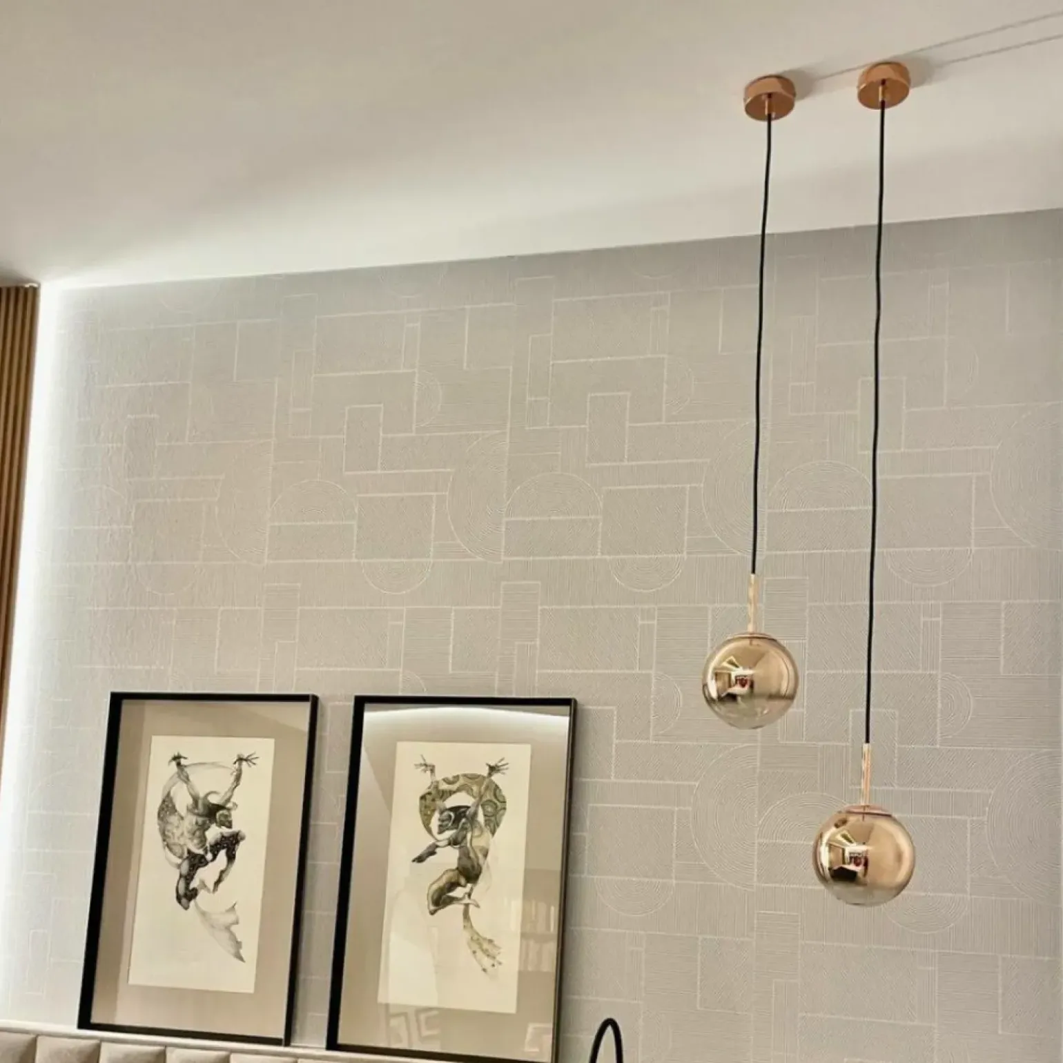 Store Lampa wisząca z okrągłym, złotym kloszem LP-2844/1P S GD z serii PALLA Żyrandole Nowoczesne