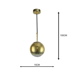 Store Lampa wisząca z okrągłym, złotym kloszem LP-2844/1P S GD z serii PALLA Żyrandole Nowoczesne