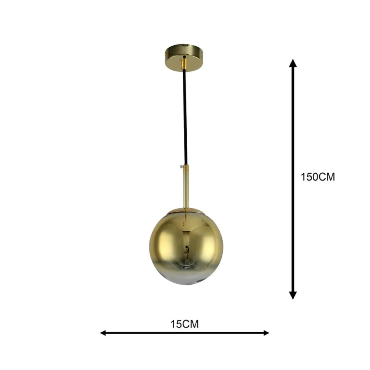 Store Lampa wisząca z okrągłym, złotym kloszem LP-2844/1P S GD z serii PALLA Żyrandole Nowoczesne