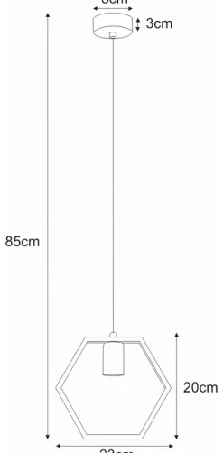 Clearance Lampa wisząca z ozdobną ramką heksagon K-4720 HONEY | Kaja Oświetlenie Żyrandole Nowoczesne