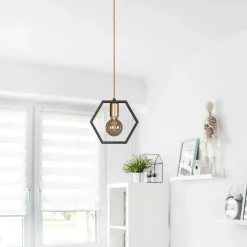 Clearance Lampa wisząca z ozdobną ramką heksagon K-4720 HONEY | Kaja Oświetlenie Żyrandole Nowoczesne