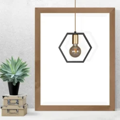 Clearance Lampa wisząca z ozdobną ramką heksagon K-4720 HONEY | Kaja Oświetlenie Żyrandole Nowoczesne