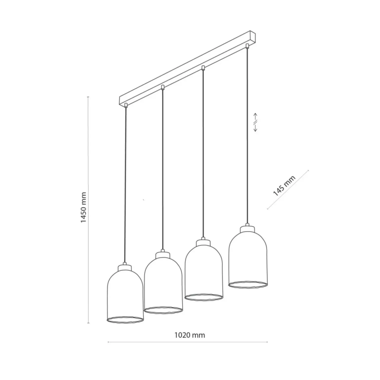 Store Lampa wisząca z ozdobnymi kloszami, nad stół TK 5625 z serii SATIPO Żyrandole Nowoczesne
