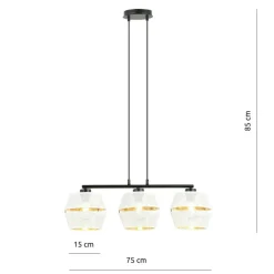 Best Lampa wisząca z perforowanymi abażurami, nad stół 1184/3 z serii MALIA Żyrandole Nowoczesne