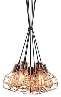 Cheap Lampa wisząca z pięcioma drucianymi kloszami AZ2142 CARRON | Kaja Żyrandole Nowoczesne