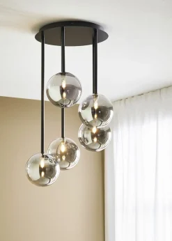 Best Lampa wisząca z pięcioma kulistymi kloszami 108111 | Kaja Oświetlenie Żyrandole Nowoczesne