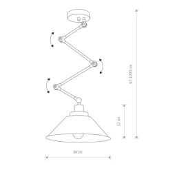 Store Lampa wisząca z regulacją kąta świecenia 9126 | Kaja Oświetlenie Żyrandole Nowoczesne