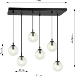 Fashion Lampa wisząca z regulacją wysokości kloszy 711/6 | Kaja Oświetlenie Żyrandole Nowoczesne