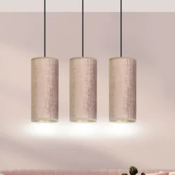 Best Sale Lampa wisząca z różowymi abażurami 1061/3 BENTE | Kaja Oświetlenie Żyrandole Nowoczesne