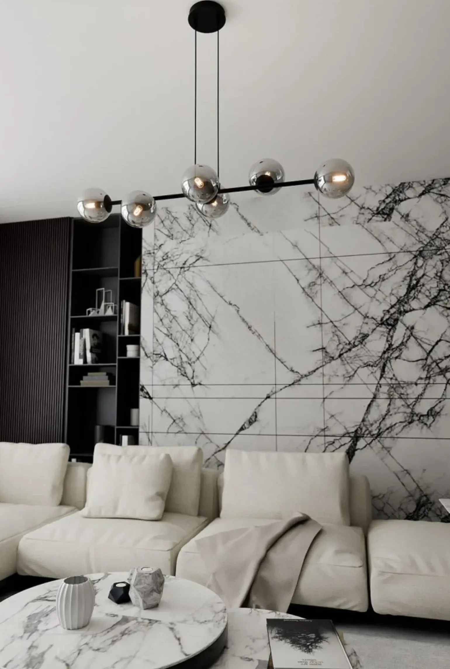 Outlet Lampa wisząca z sześcioma grafitowymi kloszami 875/6 | Kaja Żyrandole Nowoczesne