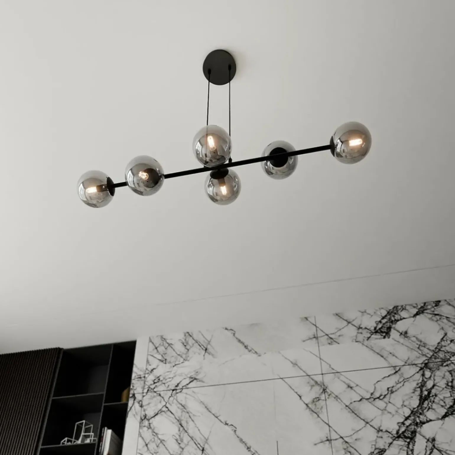 Outlet Lampa wisząca z sześcioma grafitowymi kloszami 875/6 | Kaja Żyrandole Nowoczesne