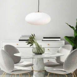 Best Sale Lampa wisząca z szerokim, białym kloszem ZM 1181 OMI | Kaja Żyrandole Nowoczesne