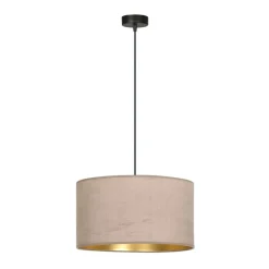 Best Lampa wisząca z szerokim, różowym abażurem 1053/1 HILDE | Kaja Żyrandole Nowoczesne