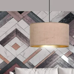 Best Lampa wisząca z szerokim, różowym abażurem 1053/1 HILDE | Kaja Żyrandole Nowoczesne