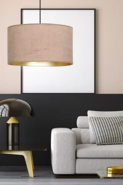 Best Lampa wisząca z szerokim, różowym abażurem 1053/1 HILDE | Kaja Żyrandole Nowoczesne