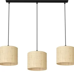 Sale Lampa wisząca z trzema abażurami, w stylu boho LX 5281 z serii RATTAN Żyrandole Nowoczesne