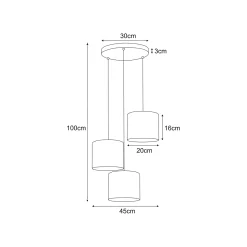 Sklep Kaja Lampa wisząca z trzema ażurowymi abażurami K-5222 z serii ZIMBO | Kaja