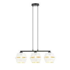 Sklep Kaja Lampa wisząca z trzema biało-złotymi abażurami 1182/3 z serii PIANO