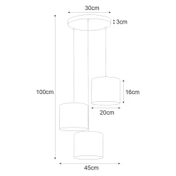 Sklep Kaja Lampa wisząca z trzema dekoracyjnymi abażurami K-4326 | Kaja