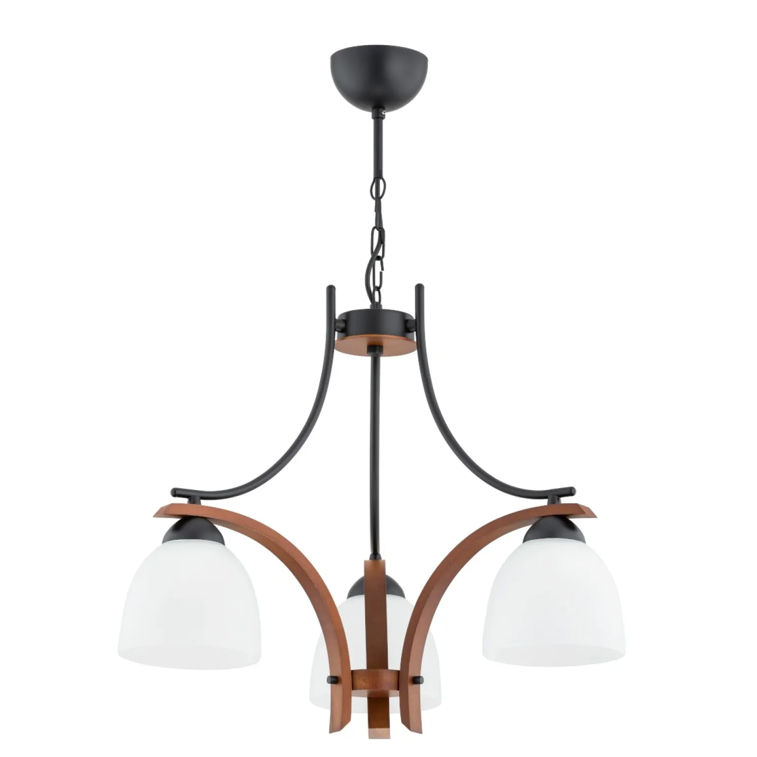 Sklep Kaja Lampa wisząca z trzema kloszami i drewnem AL 62421 z serii BAFIA