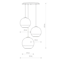 Cheap Lampa wisząca z trzema lustrzanymi kloszami 7607 | Kaja Oświetlenie Żyrandole Nowoczesne
