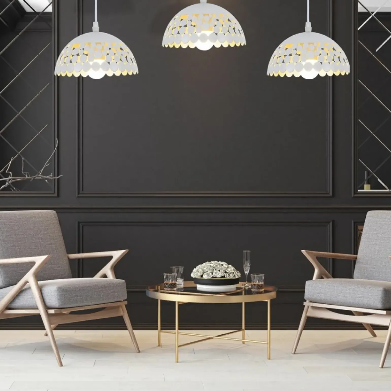 Cheap Lampa wisząca z trzema niezwykłymi kloszami ML6139 z serii LISA | Kaja Oświetlen Żyrandole Nowoczesne