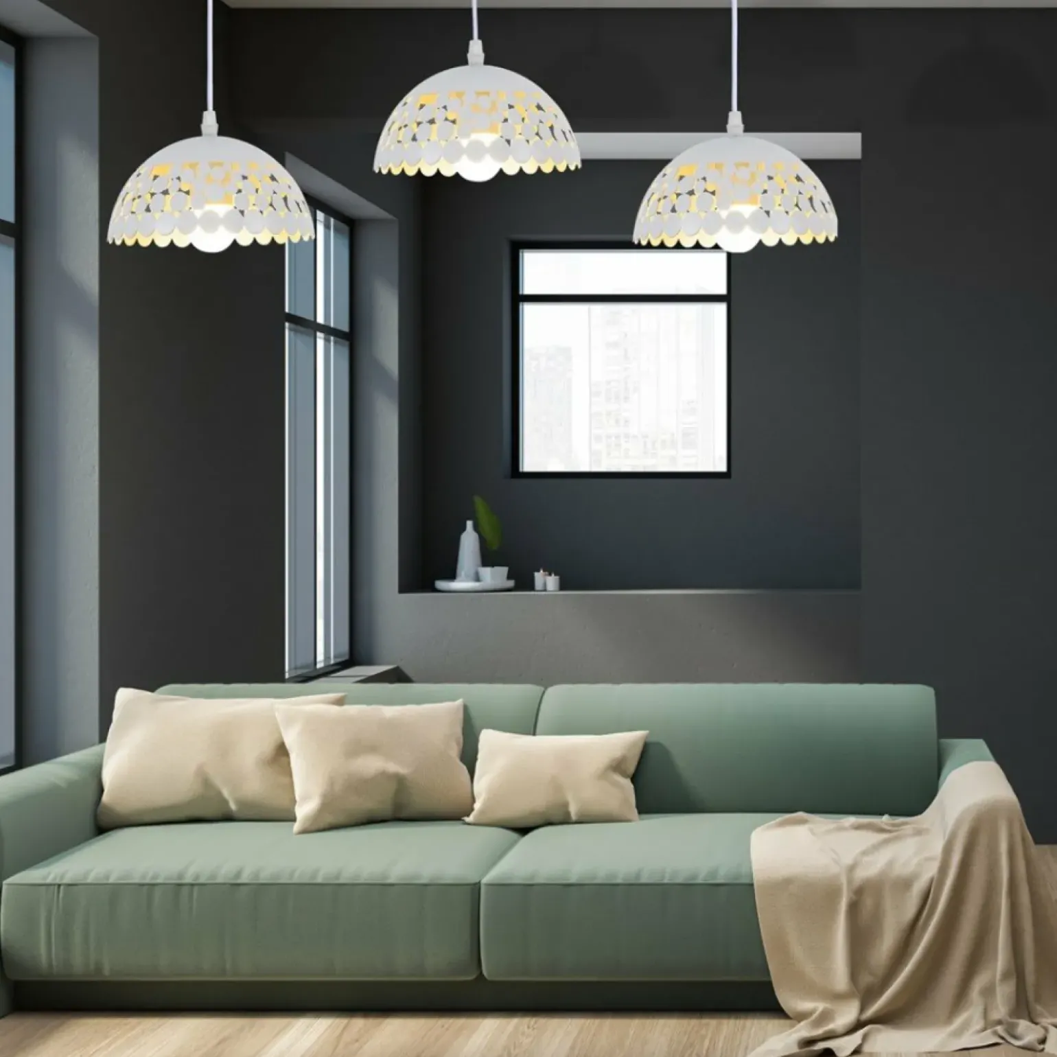 Cheap Lampa wisząca z trzema niezwykłymi kloszami ML6139 z serii LISA | Kaja Oświetlen Żyrandole Nowoczesne