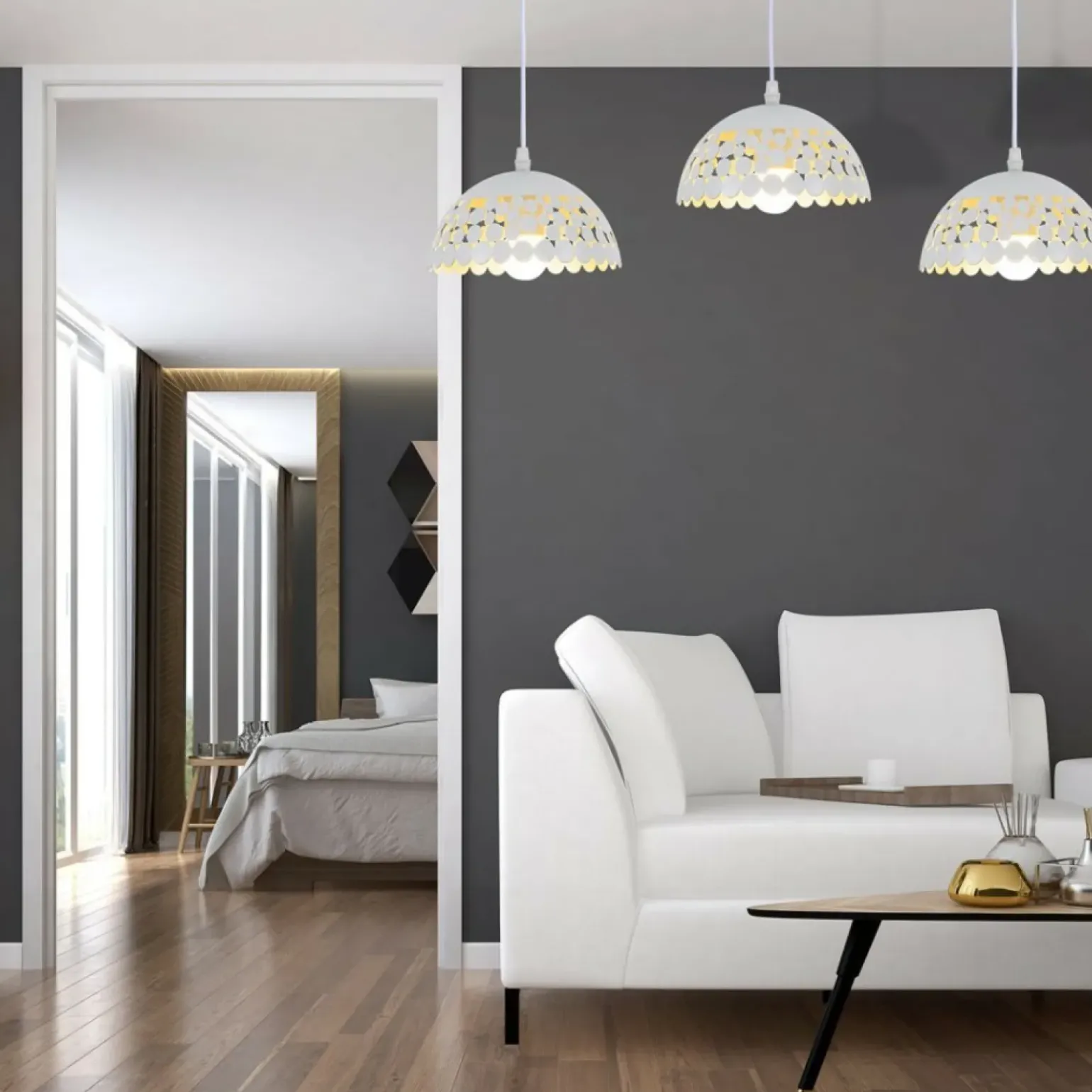 Cheap Lampa wisząca z trzema niezwykłymi kloszami ML6139 z serii LISA | Kaja Oświetlen Żyrandole Nowoczesne