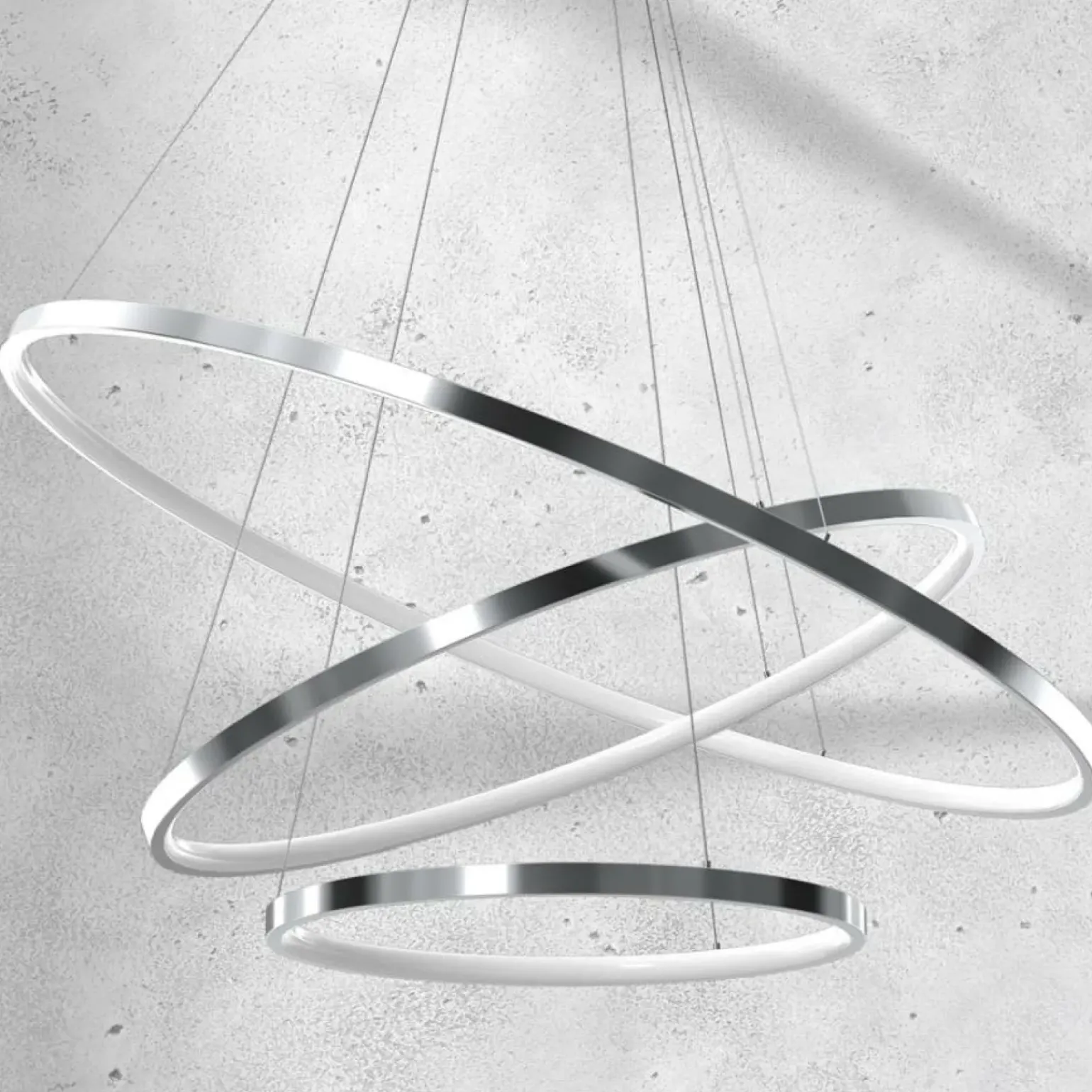 Best Lampa wisząca z trzema okręgami, do salonu ML7946 z serii ROTONDA | Kaja Oświetl Żyrandole Nowoczesne