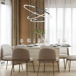 Best Lampa wisząca z trzema okręgami, do salonu ML7946 z serii ROTONDA | Kaja Oświetl Żyrandole Nowoczesne