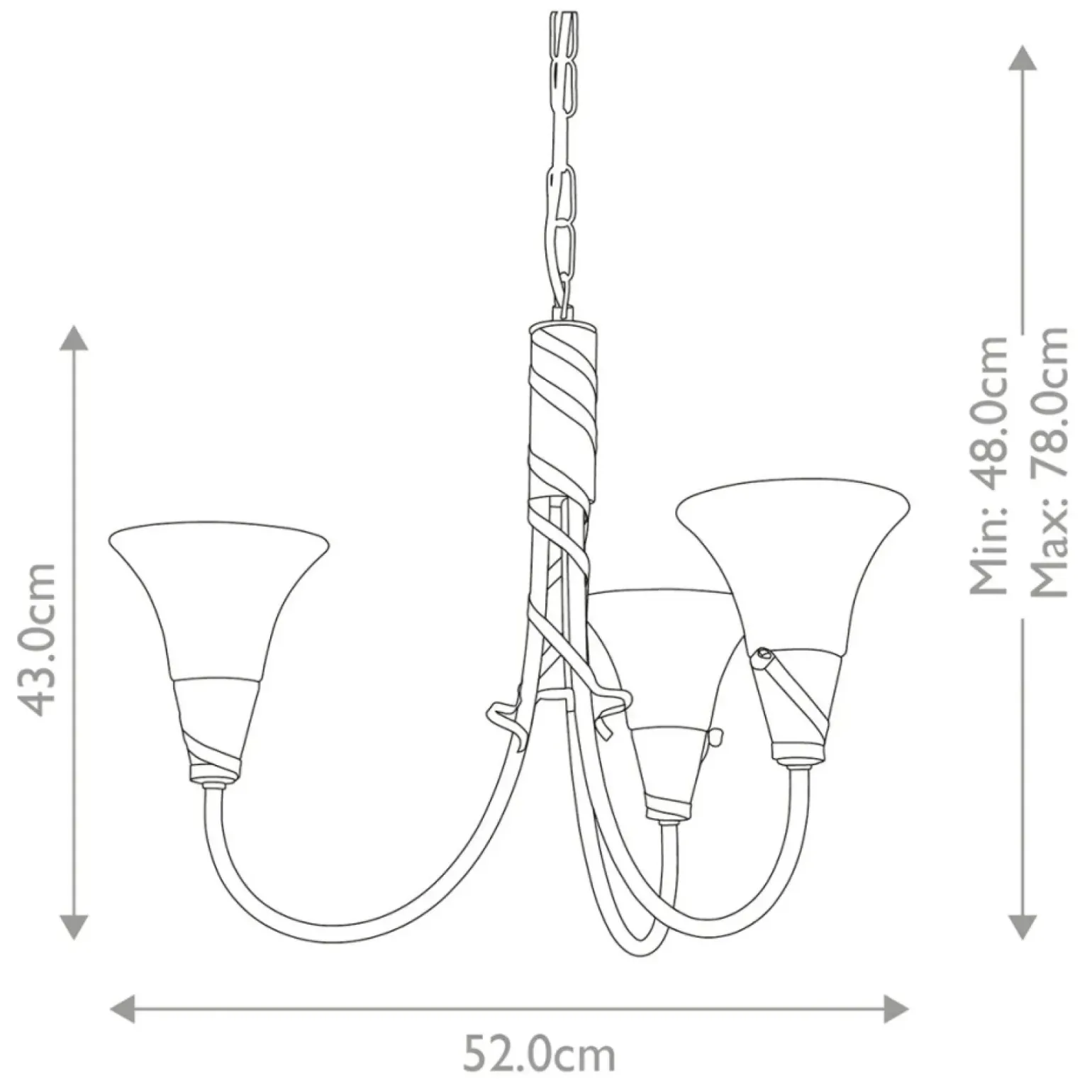 Sklep Kaja Lampa wisząca, z trzema punkami światła EM3-COPPER z serii EMILY