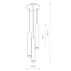 Store Lampa wisząca z trzema tubami na podsufitce 8915 | Kaja Oświetlenie Żyrandole Nowoczesne