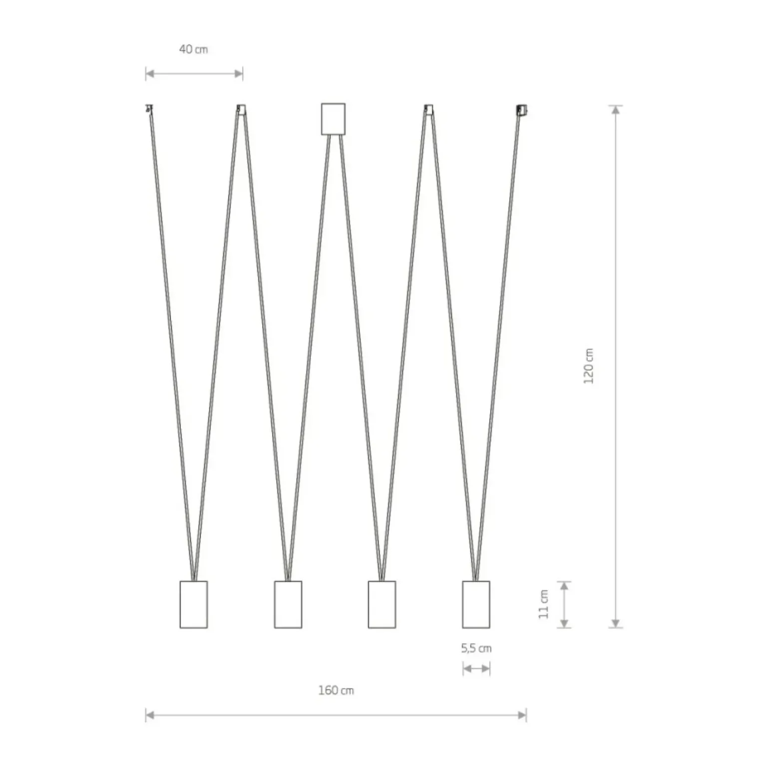 New Lampa wisząca z tubami, w kolorze mosiężnym 7610 | Kaja Oświetlenie Żyrandole Nowoczesne