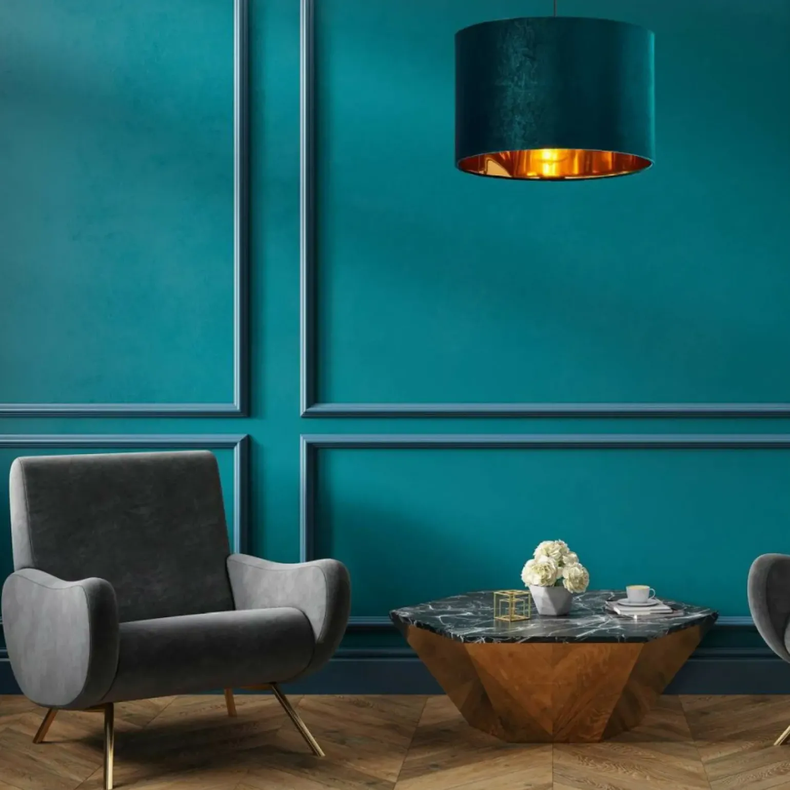 Hot Lampa wisząca z welurowym abażurem TK 6169 TERCINO | Kaja Oświetlenie Żyrandole Nowoczesne