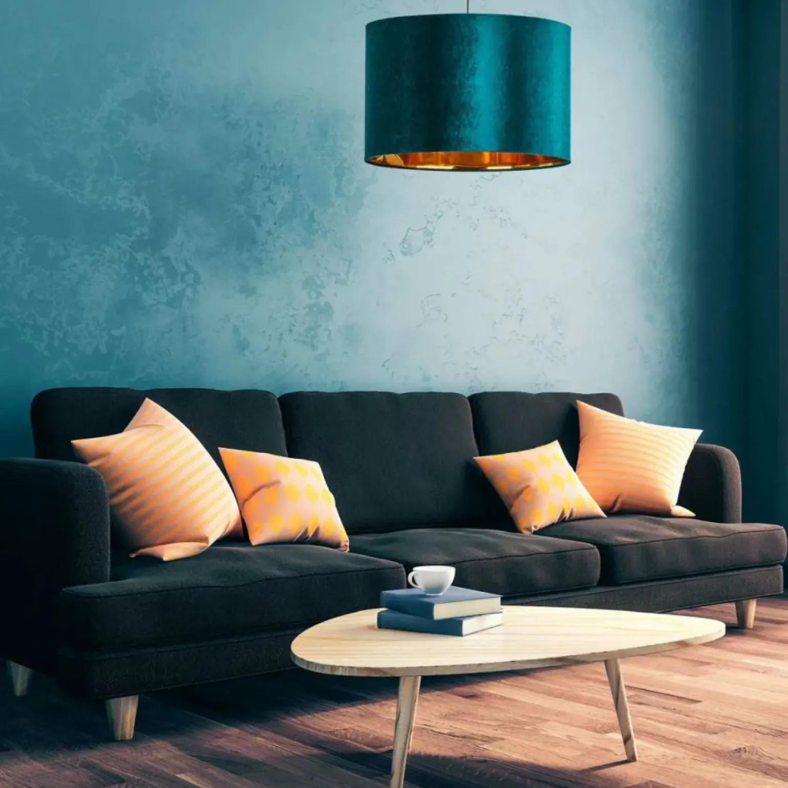 Hot Lampa wisząca z welurowym abażurem TK 6169 TERCINO | Kaja Oświetlenie Żyrandole Nowoczesne