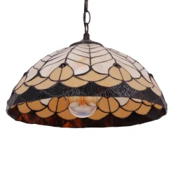 Sklep Kaja Lampa wisząca z witrażowym kloszem K-P161551 SARGAN | Kaja Oświetlenie