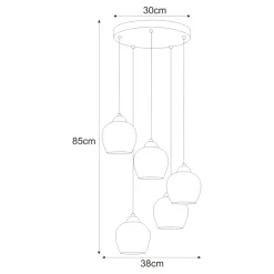 Online Lampa wisząca z wyjątkowymi kloszami K-5607 z serii TULA Żyrandole Nowoczesne
